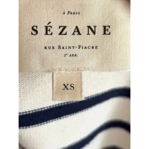 B45 Sezane Colette Mariniere Striped Top Women XS Parisian Chic Old Money French - Picture 8 of 9